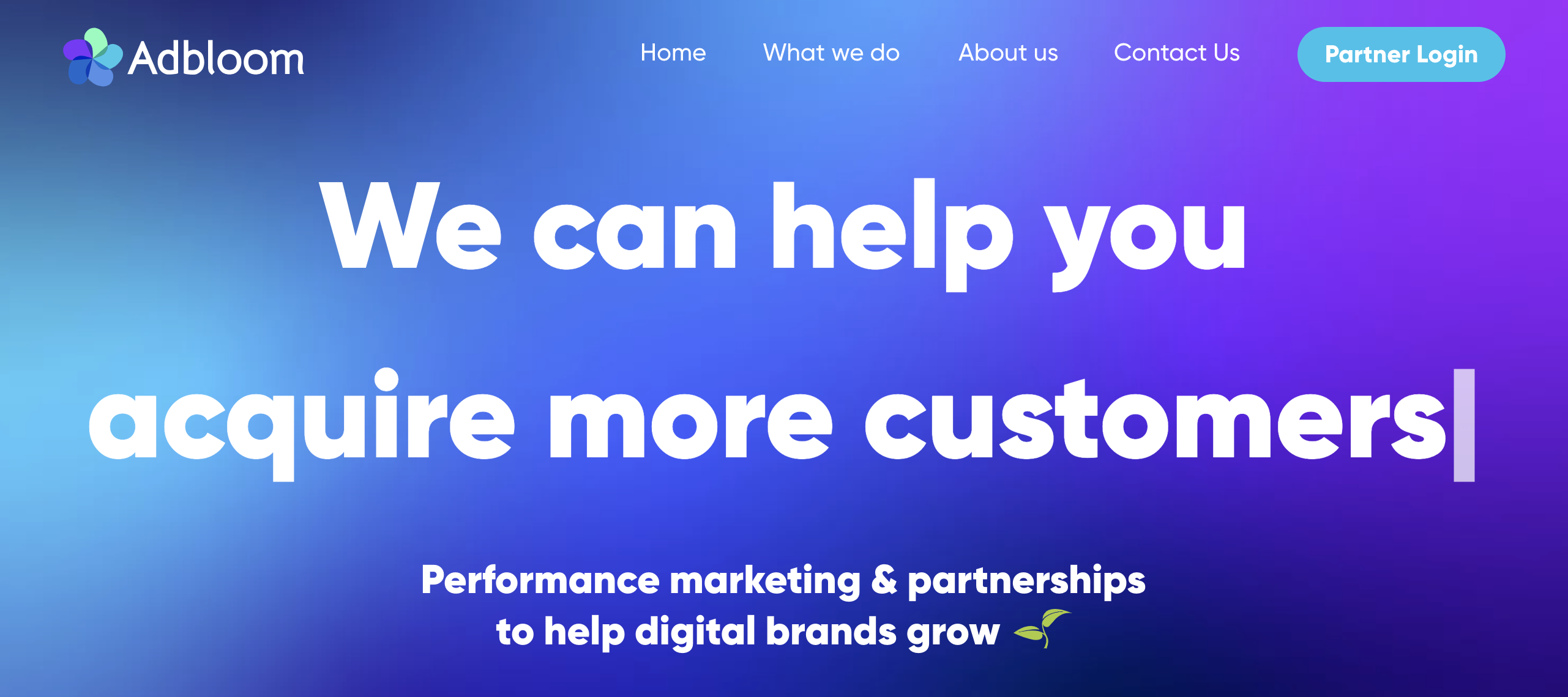 Adbloom homepage